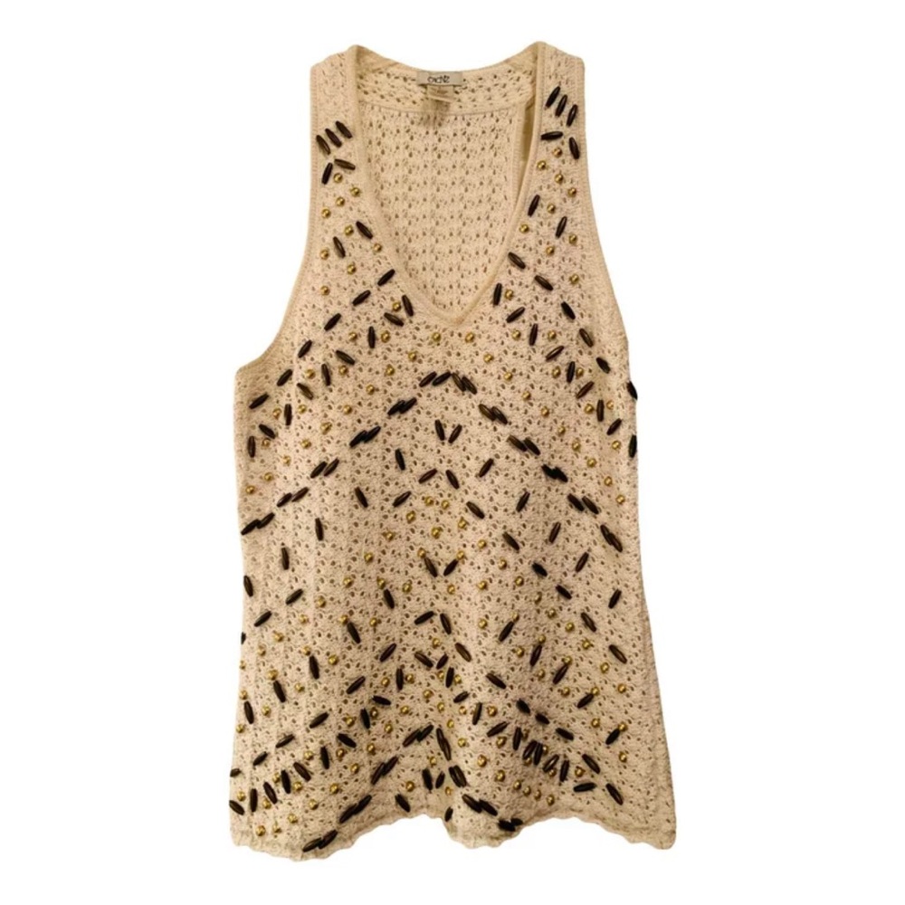 Cache white beaded sweater